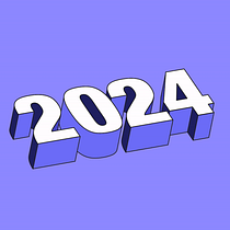 Typography Course - Happy New Year 2024. Motion Graphics, Animation, T, pograph, 3D Animation, Kinetic T, and pograph project by Or Shabtay - 12.27.2023