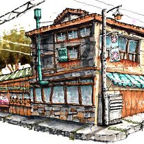 My project for course: Expressive Architectural Sketching with Colored Markers. Sketching, Drawing, Architectural Illustration, Sketchbook & Ink Illustration project by whatshalpining - 12.26.2023