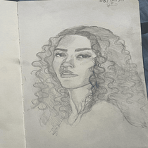 Mi proyecto del curso: Cuaderno de retratos a línea con grafito. Un proyecto de Bellas Artes, Bocetado, Dibujo, Dibujo de Retrato y Sketchbook de Ángel Guadalupe Reyes M - 26.12.2023