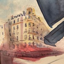 My project for course: Architectural Sketching with Watercolor and Ink. Esboçado, Desenho, Pintura em aquarela, Ilustração arquitetônica, Sketchbook e Ilustração com tinta projeto de Melissa McAuliffe - 25.12.2023