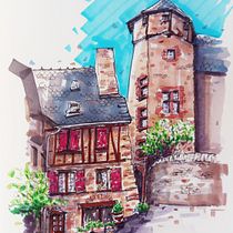 Mi proyecto del curso: Dibujo arquitectónico expresivo con marcadores de colores. Sketching, Drawing, Sketchbook, Ink Illustration, and Architectural Illustration project by Amaya Narvarte Navarro - 12.27.2023