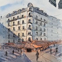 Il mio progetto del corso: Disegno architettonico con acquerello e inchiostro. Esboçado, Desenho, Pintura em aquarela, Ilustração arquitetônica, Sketchbook e Ilustração com tinta projeto de Tirsa Ventura - 27.12.2023
