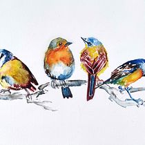 My project for course: Artistic Watercolor Techniques for Illustrating Birds. Traditional illustration, Watercolor Painting, Realistic Drawing, and Naturalistic Illustration project by Andrea Csepeli - 12.27.2023