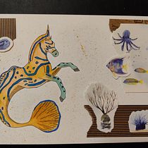 Mijn project van de cursus: Dierlijke Illustratie: Het vangen van Dieren in het Wild in een Schetsboek. Traditional illustration, Collage, Sketchbook, and Naturalistic Illustration project by yvonne_kolen - 12.26.2023