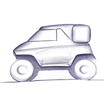 Mon projet du cours : Croquis de design automobile 2 seater 4x4. Design, Design industrial, Design de produtos, e Esboçado projeto de pierre_mouchot - 27.12.2023