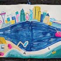 Pictorial Sketchbook with Gouache . Un proyecto de Ilustración tradicional, Bocetado, Dibujo, Ilustración arquitectónica, Sketchbook y Pintura gouache de monse.arenasg - 27.12.2023