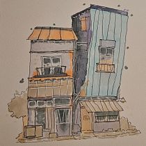My project for course: Expressive Architectural Sketching with Colored Markers. Sketching, Drawing, Architectural Illustration, Sketchbook & Ink Illustration project by hind_nr - 12.29.2023