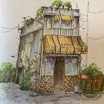 My project for course: Expressive Architectural Sketching with Colored Markers. Sketching, Drawing, Architectural Illustration, Sketchbook & Ink Illustration project by nush - 12.27.2023