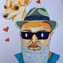 Mój projekt z kursu: Kreatywny portret markerami . Desenho de retrato projeto de Karo - 29.12.2023
