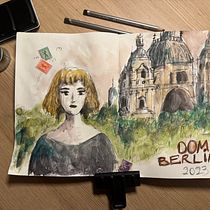 Berlin. Ilustração tradicional, Esboçado, Criatividade, Desenho, Pintura em aquarela, e Sketchbook projeto de Semra M. - 01.01.2024
