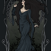 Morticia. Un projet de Beaux Arts, Illustration numérique, Dessin artistique, Dessin numérique, Peinture numérique, Illustration traditionnelle , et Dessin de portrait de Kacha Destrukcja - 30.12.2023
