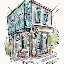 Mi proyecto del curso: Dibujo arquitectónico expresivo con marcadores de colores. Sketching, Drawing, Architectural Illustration, Sketchbook & Ink Illustration project by Juano Lucarelli - 12.30.2023