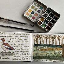 Mein Abschlussprojekt für den Kurs: Aquarellreiseheft. Traditional illustration, Watercolor Painting, Architectural Illustration, and Sketchbook project by Anke Weber - 12.31.2023