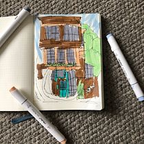 My project for course: Expressive Architectural Sketching with Colored Markers. Sketching, Drawing, Architectural Illustration, Sketchbook & Ink Illustration project by house_art - 12.31.2023