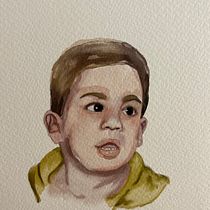 Mi proyecto del curso: Retrato artístico en acuarela. Fine Arts, Painting, Watercolor Painting, and Portrait Drawing project by Alejandro Capsan - 01.01.2024