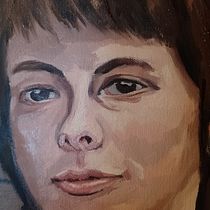 Self portrait for the course Painting Portrait with Oil. Fine Arts, Painting, and Oil Painting project by Dominika Kaczmarek - 01.01.2024