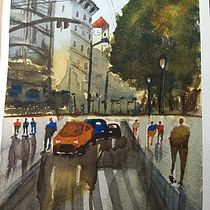 Mi proyecto del curso: Paisajes urbanos en acuarela. Un progetto di Belle arti, Pittura ad acquerello e Illustrazione architettonica di angelesmoranmiguelez - 01.01.2024