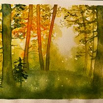 My project for course: Dreamy Watercolor Landscapes: Paint with Light. Un projet de Peinture , et Aquarelle de Anna Lyubimtseva - 01.01.2024
