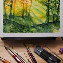 My project for course: Dreamy Watercolor Landscapes: Paint with Light. Un projet de Peinture , et Aquarelle de katharina_rutkowski - 01.01.2024