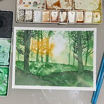 Meu projeto do curso: Paisagens de sonhos com aquarela: pintura com luz. Un projet de Peinture , et Aquarelle de Thaís Viturino - 01.01.2024