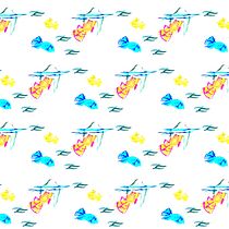 MAR DE PLASTICO:Diseño de estampados con la técnica del tresbolillo. Projekt z dziedziny Trad, c, jna ilustracja, Pattern design i Stemple użytkownika Montse Forns Gabandé - 02.01.2024