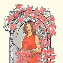 Mi proyecto del curso: Retrato ilustrado con estilo art nouveau. Un projet de Illustration traditionnelle, Beaux Arts, Illustration numérique, Dessin de portrait, Dessin artistique, Dessin numérique , et Peinture numérique de Jairon de la Rosa - 15.07.2023