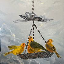Mi proyecto del curso: Pintura al óleo para retrato naturalista de aves. Fine Arts, Painting, Oil Painting, and Naturalistic Illustration project by joselobarreto27 - 01.02.2024