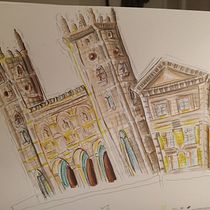 Mon projet final du cours du House Sketcher. Sketching, Drawing, Architectural Illustration, Sketchbook & Ink Illustration project by Arianne Medina P-R - 12.10.2023