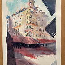 Mon projet du cours : Dessin architectural à l’aquarelle et à l’encre. Esboçado, Desenho, Pintura em aquarela, Ilustração arquitetônica, Sketchbook e Ilustração com tinta projeto de cgdreano - 03.01.2024