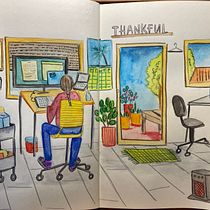 My project for course: Exploratory Sketchbook: Find Your Drawing Style. Un proyecto de Ilustración tradicional, Bocetado, Creatividad, Dibujo, Pintura a la acuarela, Sketchbook y Pintura gouache de mariacaoile - 03.01.2024