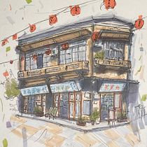 Il mio progetto del corso: Disegno architettonico espressivo con pennarelli colorati. Sketching, Drawing, Architectural Illustration, Sketchbook & Ink Illustration project by alessandro_leoni - 01.04.2024