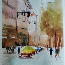 Meu projeto do curso: Paisagens urbanas em aquarela. Un progetto di Belle arti, Pittura ad acquerello e Illustrazione architettonica di Desiree Pereira - 04.01.2024