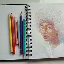 My project for course: Vibrant Portrait Drawing with Colored Pencils. Drawing, Portrait Drawing, Sketchbook, and Colored Pencil Drawing project by Kate Sarah Howard Howard - 01.05.2024