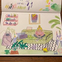 Mein Abschlussprojekt für den Kurs: Das Skizzenbuch als Erkundungsreise: Finde deinen Zeichenstil. Un proyecto de Ilustración tradicional, Bocetado, Creatividad, Dibujo, Pintura a la acuarela, Sketchbook y Pintura gouache de heraknitz - 06.01.2024