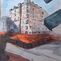 My project for course: Architectural Sketching with Watercolor and Ink. Sketching, Drawing, Watercolor Painting, Architectural Illustration, Sketchbook & Ink Illustration project by Kate - 01.05.2024