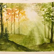 My project for course: Dreamy Watercolor Landscapes: Paint with Light. Un projet de Peinture , et Aquarelle de ozlem_kocak_pazarlioglu - 03.01.2024