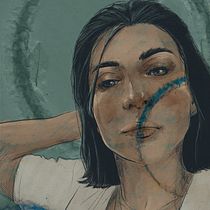 My project for course: Illustrated Portraits with Procreate. Projekt z dziedziny Trad, c, jna ilustracja, Grafika wektorowa, Ilustracja c, frowa i Portret użytkownika kizumars - 06.01.2024