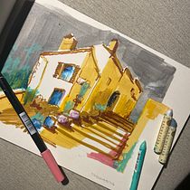 My project for course: Modern Urban Sketching Techniques with Mixed Media Ein Projekt aus dem Bereich Traditionelle Illustration, Malerei, Architektonische Illustration und Illustration mit Tinte von agatapilip - 07.01.2024