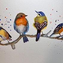 Mein Abschlussprojekt für den Kurs: Illustriere Vögel mit expressiven Aquarelltechniken. Watercolor Painting, Traditional illustration, Realistic Drawing, and Naturalistic Illustration project by j_osterkamp1 - 01.06.2024