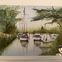 Il mio progetto del corso: Pittura di paesaggi marini ad acquerello. Un proyecto de Pintura, Pintura a la acuarela e Ilustración naturalista				 de archi_sabinope - 07.01.2024