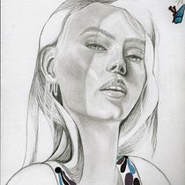 Mi proyecto del curso: Retrato con lápiz, técnicas de color y Photoshop. Projekt z dziedziny Trad, c, jna ilustracja,  Sztuki piękne, R, sunek ołówkiem,  R, sunek, Ilustracja c, frowa i Portret użytkownika Abigail Castro Ramírez - 08.01.2024