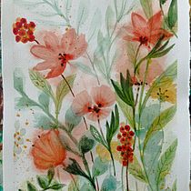 Mon projet du cours : Aquarelle florale créative : renouez avec la nature. Pintura, Pintura em aquarela, Ilustração tradicional e Ilustração botânica projeto de sophiebouscary33 - 08.01.2024