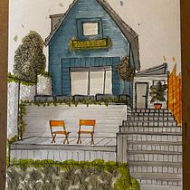 Mon projet du cours : Esquisses d'architecture expressives aux feutres de couleur. Sketching, Drawing, Architectural Illustration, Sketchbook & Ink Illustration project by Julie Mcl - 01.07.2024