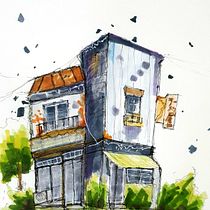 My project for course: Expressive Architectural Sketching with Colored Markers. Sketching, Drawing, Architectural Illustration, Sketchbook & Ink Illustration project by hassanhaider765 - 01.04.2024