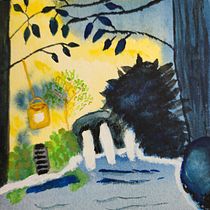 My project for course: Fantasy Landscapes with Watercolor & Gouache. Un progetto di Belle arti, Pittura, Pittura ad acquerello, Illustrazione naturalistica e Pittura gouache di Mandy Desrosiers - 09.01.2024