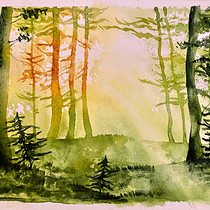My project for course: Dreamy Watercolor Landscapes: Paint with Light. Un projet de Peinture , et Aquarelle de Inessa Voet - 09.01.2024