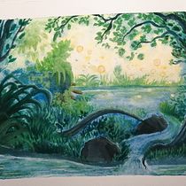 Il mio progetto del corso: Paesaggi fantasy con acquerello e gouache. Un progetto di Belle arti, Pittura, Pittura ad acquerello, Illustrazione naturalistica e Pittura gouache di f6vdmhqsdr - 11.01.2024