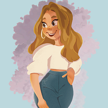 My project for course: Female Cartoon Character Design with Procreate. Projekt z dziedziny Ilustracja c, frowa, R, sunek c i frow użytkownika Dulmini Kaushalya - 11.01.2024