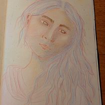Mijn project van de cursus: Teken levendige portretten met kleurpotloden. Drawing, Portrait Drawing, Sketchbook, and Colored Pencil Drawing project by Nancy - 01.11.2024