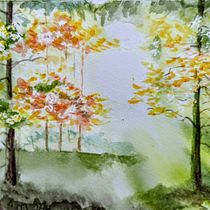 Mein Abschlussprojekt für den Kurs: Verträumte Aquarell-Landschaften: Halte Licht fest. Un projet de Peinture , et Aquarelle de Heidrun Kretschmer - 10.01.2024